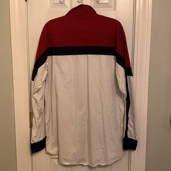 Wrangler Men's Western Shirt with Red Snap Buttons Size LT #514 - Picture 3 of 10